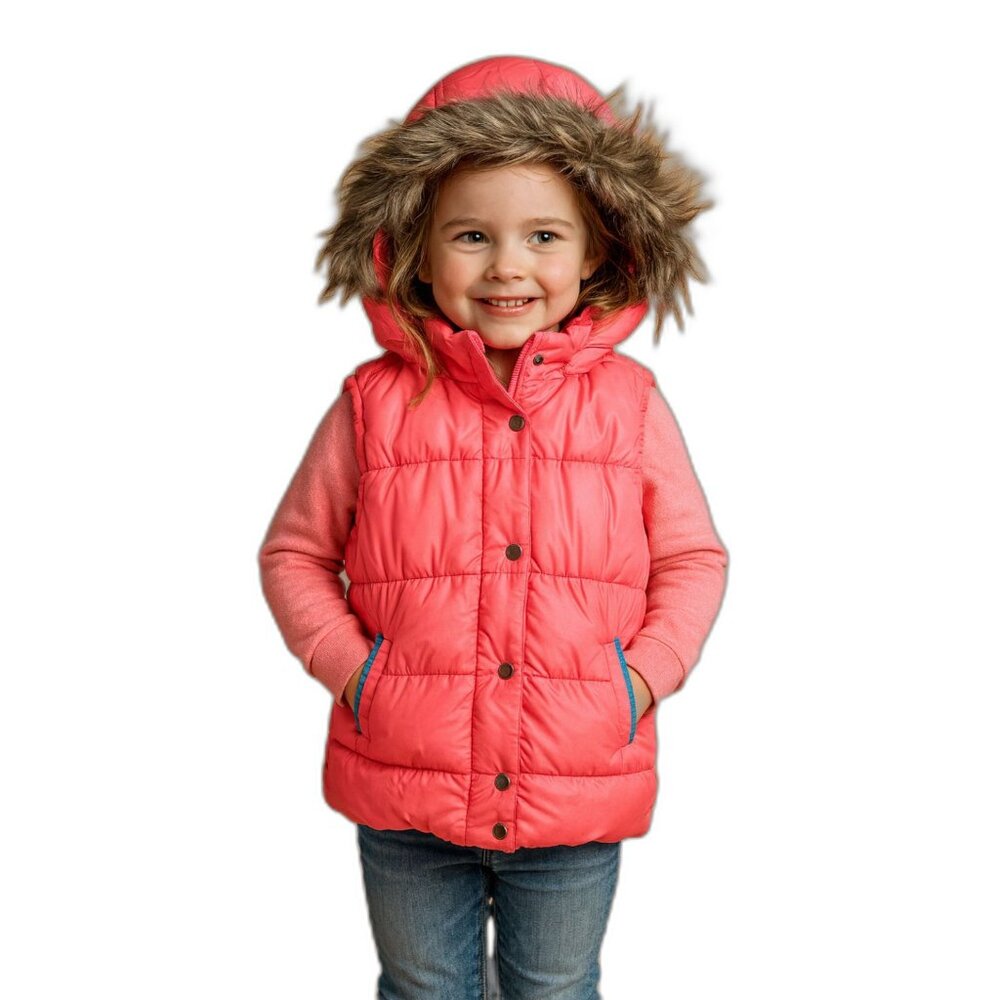 🔥 5 for $30 🔥 DOUBLE DEER Girls Hoodie Sleeveless Coat Puffer, Large 10/12
